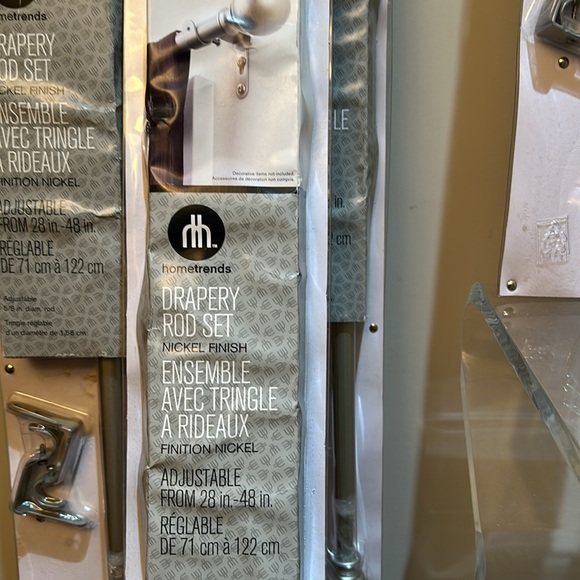 Drapery Rod set nickel finish Home trends 28”-48”, BNIB - Picture 4 of 6